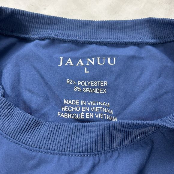 Jaanuu Men's Basic 2-Pocket Crew Neck Scrubs Top Navy Blue Size‎ L J86012 - Picture 6 of 6